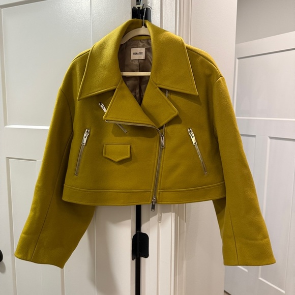 KHAITE Gelman Mustard Jacket mustard yellow wool zip boxy jacket - Picture 3 of 6